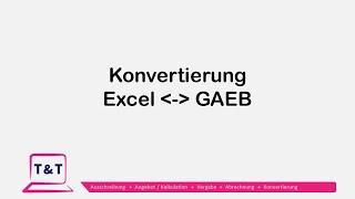 Konvertierung Excel <-> GAEB