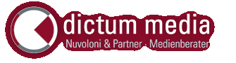Logo der Firma dictum media, Nuvoloni & Partner, Medienberater