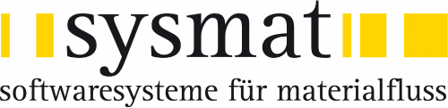 Logo der Firma sysmat GmbH - Softwaresysteme für Materialfluss