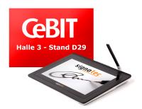 CeBIT 2017: Unterschriften-Pad Delta von signotec zeigt PDF-Dokumente in Originalbreite an