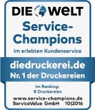 Service-Champion 2016: diedruckerei.de erneut Branchenprimus