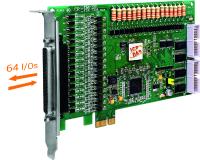 PEX-730A: PCI Express Einsteckkarte mit 32 isolierten und 32 TTL digitalen I/Os