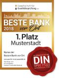 Bankentest "BESTE BANK vor Ort" - Ergebnisse per 31.03.2018