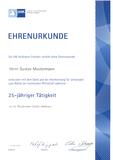 Urkunden für Mitarbeiter-Ehrungen jetzt auch bei 10- und 20-jähriger Betriebszugehörigkeit