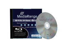 MediaRange BD-R DL 50 GByte - neue Blu-ray-Medien mit 50 Gigabyte Kapazität und hoher 6x-Schreibgeschwindigkeit im Handel