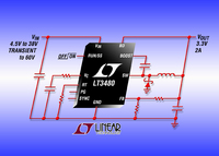 38V, 2A(IOUT), 2.4MHz Step-Down DC/DC Converter Offers Quiescent Current of Only 70uA and 60V Transient Protection