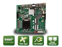 Flat Mini ITX motherboard for Comet Lake processors