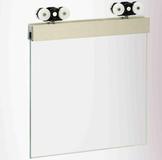 Glass clamping plate for interior glass sliding doors up to 80 kilograms