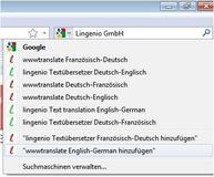 Lingenio stellt Search plugins zum Nachschlagen von Übersetzungen in Firefox zur Verfügung