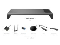 8in1-Monitorständer: LANQ PCDock Pro mit Fingerprint, Bluetooth, WLAN-Hotspot, Wireless Charger & mehr