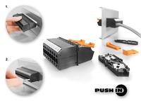Weidmüller OMNIMATE PGK 4 through-panel terminal with PUSH IN connection system - the convenient and cost effective solution for installation in housing walls and connecting conductors up to a connection cross-section of 4.0 mm² with ferrule