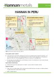 Hannan Copper-Silver Shale Averages 1.0 Metre @ 2.1% Copper, 29 G/T Silver Within 8 km by 1 km Area at San Martin Project, Peru