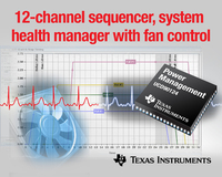 12-Kanal-Sequencer und Systemzustandsüberwachung von TI bietet integrierte Lüftersteuerung und Mehrphasen-PWM-Taktgenerator