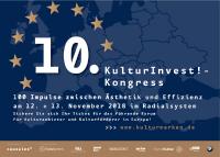 10. KulturInvest!-Kongress am 12. und 13. November in Berlin - Bis zum 30. Juni Frühbucherrabatt von 60,- Euro sichern!