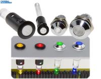 Light pipes for front panel installation for snap-in and screw mounting