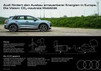 Kooperation mit Energieversorgern: Audi fördert den Ausbau erneuerbarer Energien für mehr grünen Ladestrom in Europa