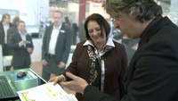 Bundesjustizministerin Sabine Leutheusser-Schnarrenberger besucht ESTOS anlässlich der CeBIT in Hannover