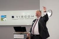 Starting whistle: National League referee Knut Kircher opens this year's Viscom Technology Forum and User Meeting in Hanover