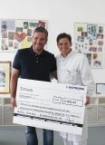 Radfahrer Sascha Vergin fährt Spenden für das Kinderherzzentrum St. Augustin ein