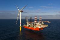 Alle Windkraftanlagen im Trianel Windpark Borkum II stehen
