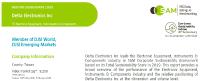 Delta's ESG Performance Again Leads in the 2019 Dow Jones Sustainability Indices for the Electronic Equipment, Instruments and Components Industry