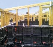 Betonschalung für Mauern aus Hanfbeton