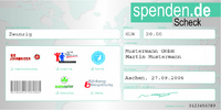 Spenden-Schecks zur Kundenbindung