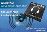 austriamicrosystems introduces highly integrated Active Noise Cancellation solutions for High Quality Audio