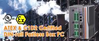 ATEX & C1D2 Certified DIN-rail Fanless Box PC with Remote Management Software AXView 2.0 for Hazardous Industries - Axiomtek rBOX510-6COM(ATEX/C1D2)