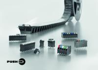 Weidmüller Omnimate Signal Leiterplatten-Anschlussklemmen LSF-SMT in "PUSH IN"-Direktsteck-Technik: Sechs Raster von 3,5 bis 7,62 mm und drei Leiterabgangsrichtungen 90°, 135° und 180°