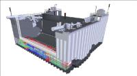 Hannover Messe 2019 - Gigantischer Hydraulikzylinder für Hochwasserschutztor als Highlight auf dem Messestand der HUNGER Gruppe