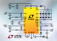 Adjustable TFT Bias Power Supply for TFT-LCDs & LED Driver in a 4x4mm QFN