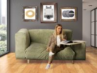 Aus Zwei mach Eins: Funktionsmöbel "Frida" vereint Sofa und Schreibtisch