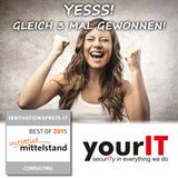 Im wahrsten Sinne "ausgezeichnet": Gleich 3 Spitzenplätze für yourIT beim INNOVATIONSPREIS-IT 2015
