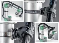 Montagefreundliche Befestigungslösungen fixieren Kabelschutz sicher und schonend an Cobot-Armen