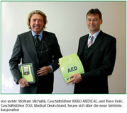 WERO-MEDICAL freut sich über Generalvertriebspartnerschaft mit ZOLL Medical für AED Plus™ und AED PRO® im Bereich Gewerbe, Handel und Behörden