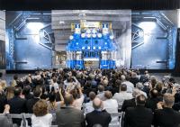 Grand opening ceremony of the world's largest, pull-down die forging press supplied by SMS group at Weber Metals in California
