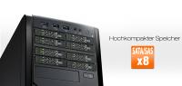 NEU von ICY DOCK: ToughArmor MB508SP-B - Rugged Vollmetall 8-Bay 2,5" SAS/SATA SSD/HDD Backplane-Modul / Wechselrahmen