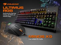 NEU bei Caseking - Die mechanische Tastatur Ultimus RGB mit LED-Beleuchtung und die Minos X5 Gaming-Maus von Cougar