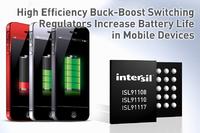 Intersils neue hocheffiziente Buck-Boost-/Boost-Schaltregler erhöhen die Batterielebensdauer mobiler Geräte