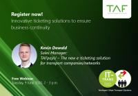 Free IT-TRANS Webinar "Innovative ticketing solutions" mit TAFpayU am 9. Juni um 14 Uhr