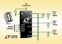 400mA, 2.25MHz Synchronous Step-Down DC/DC Converter with Dual 150mA LDOs in a 2mm x 3mm DFN