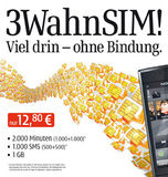 3WahnSIM! 2.000: Der All-in-Tarif ohne Bindung
