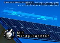 Dachdurchdringungsfreies Kreuzschienensystem für geneigte Dächer (5°-30°) mit Bitumen- oder Folieneindeckung
