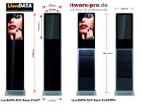 Schmuckstücke für die digitale Werbelandschaft. Die itworx-pro GmbH empfiehlt LionDATA Digital Signage AVX DS Stele 21AST und 21ASTPH