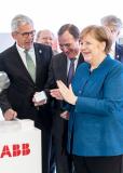 ABB shows the factory of the future to German Chancellor and PM of Sweden
