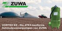 ATEX-konforme Schmutzwasserpumpen für Biogasanlagen von ZUWA