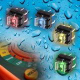 Washable Illuminated Pushbutton Switch Series from knitter-switch is available in four LED Colours