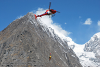 The world's highest-altitude longline rescue is performed by Fishtail Air's newly-delivered no. 2 Eurocopter AS350 helicopter