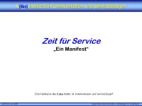 „Zeit für Service“ – Ein Manifest